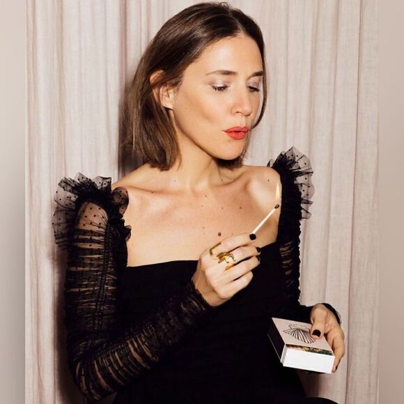 NWT Self-Portrait Crepe Dot Mesh Sleeved Midi Dress - Picture 11 of 16